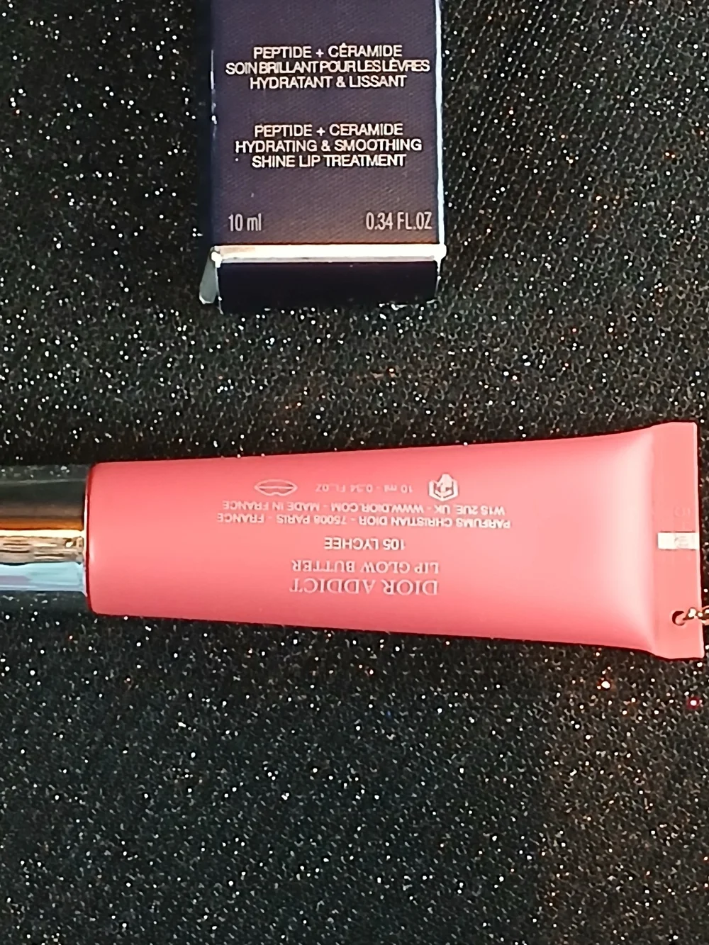 Dior Addict Lip Glow Butter — #105 Lychee Shade Hydrating Gloss With Bag Charm